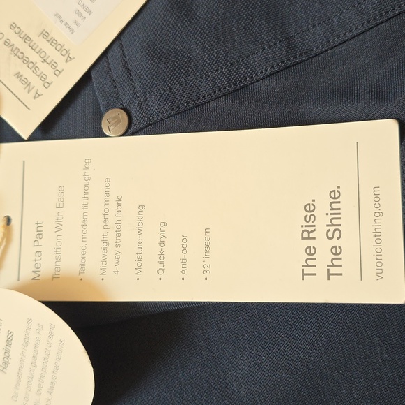 Vuori Blue Mens Pants. Size 38. New With Tag - Picture 9 of 10